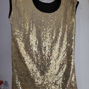 Gold sequin sleeveless top